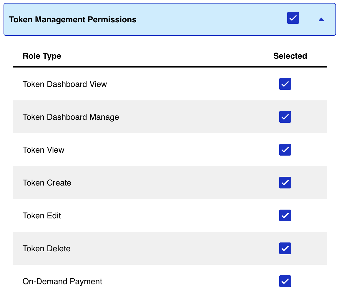 Screen capture example of business center acct mgmt roles tms perms