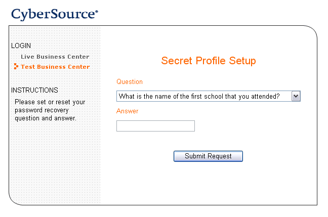 Logging into the Business Center for the First Time